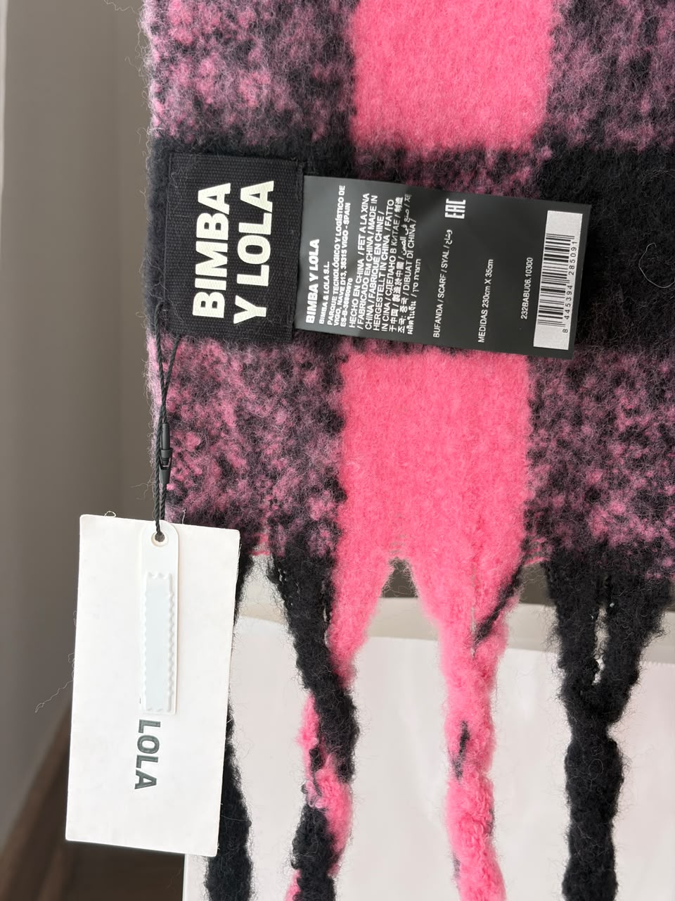 Bufanda Bimba Y Lola Cuadros Rosados