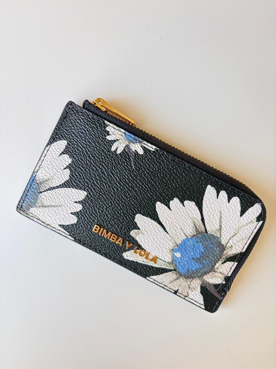 Monedero Tarjetero Floral Negro Bimba y Lola