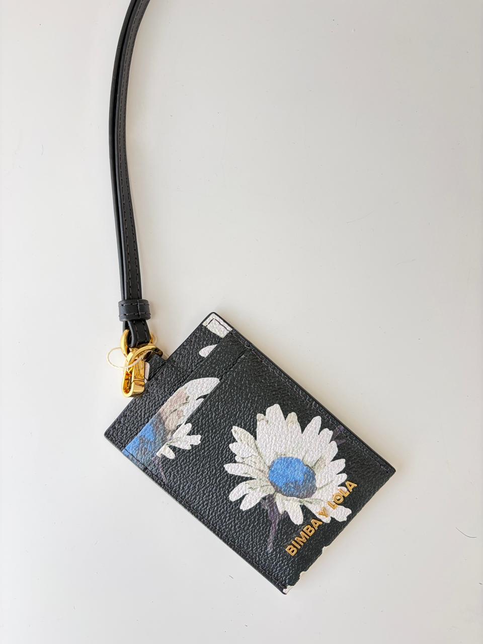Porta Documentos Estampado Floral Negro