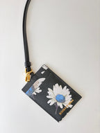 Porta Documentos Estampado Floral Negro
