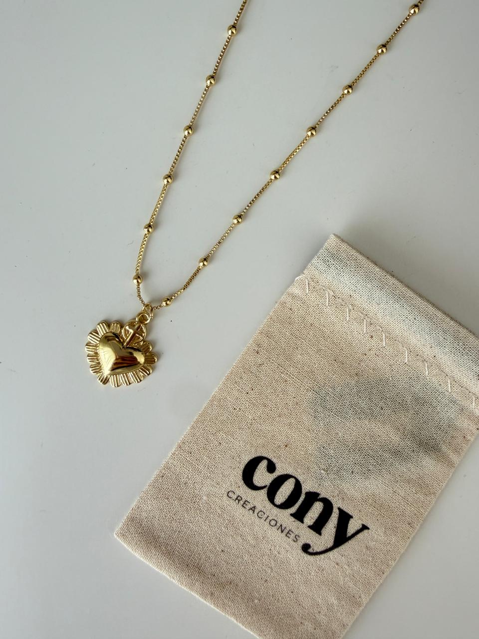 Collar Corazón Mexicano Dorado