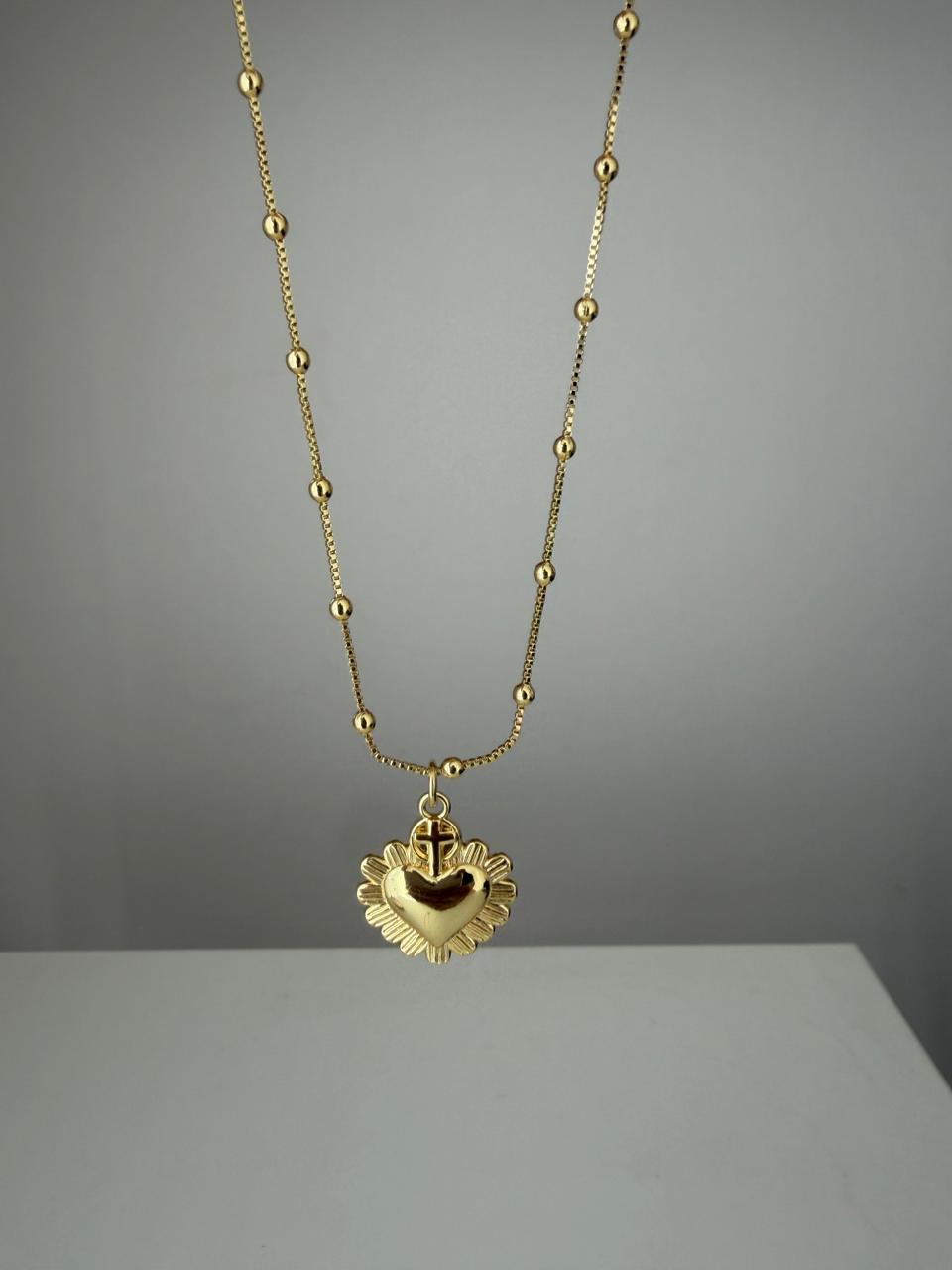 Collar Corazón Mexicano Dorado